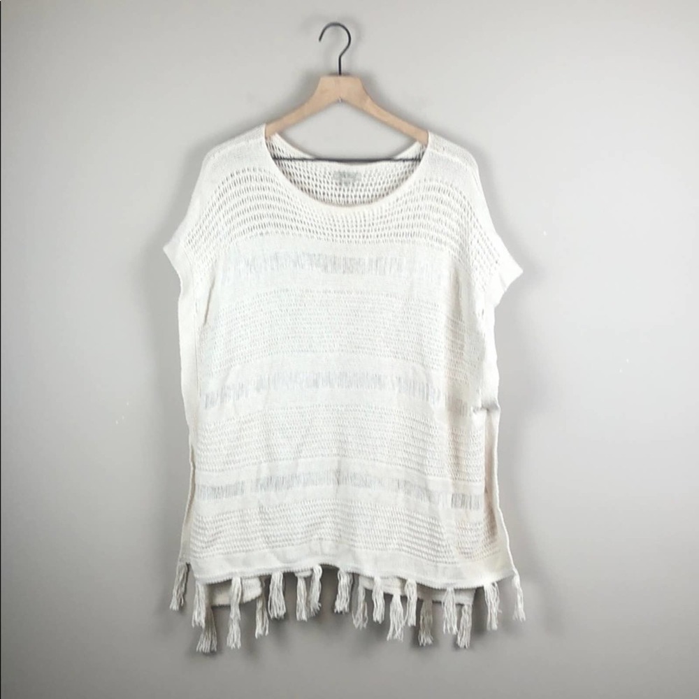 Lucky Brand Fringe Poncho Sweater (Size XS/S)
